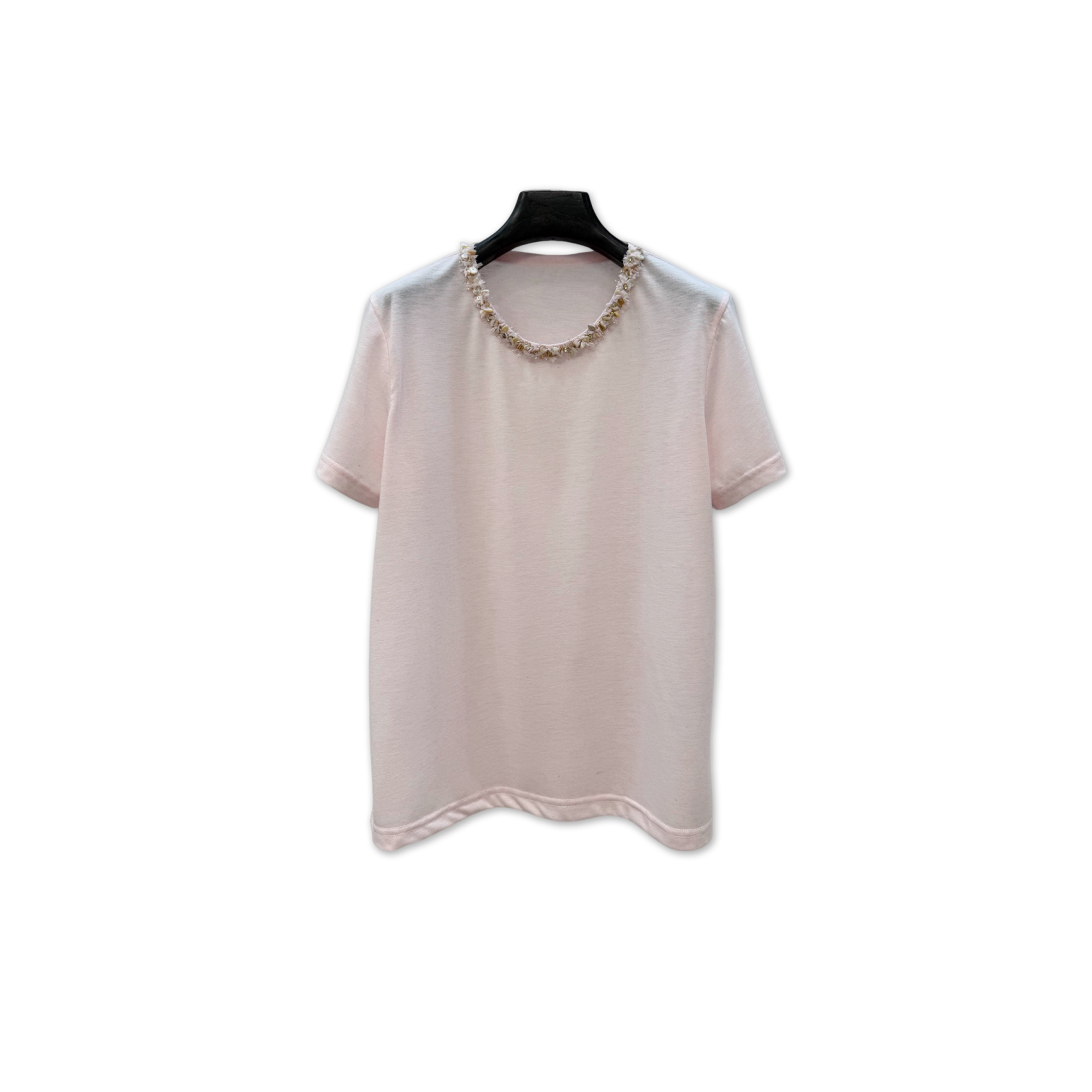 CHANEL SHORT-SLEEVE JEWEL NECK T-SHIRT